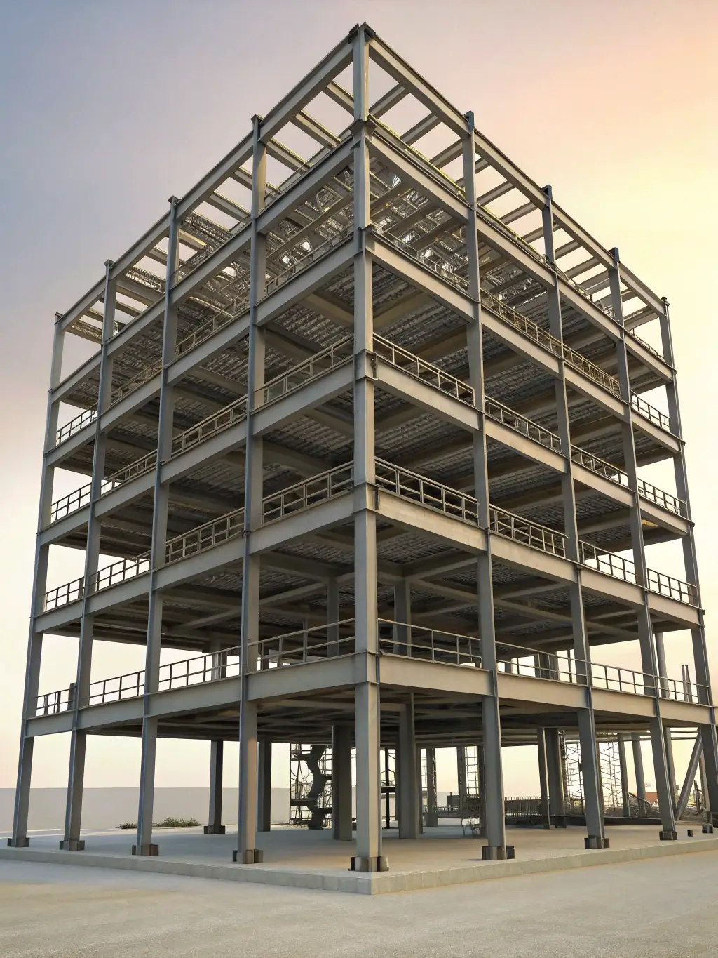 A structural analysis diagram illustrating load distribution and stability, highlighting Aesthetic Architect & Structures' expertise in ensuring safe and durable constructions.